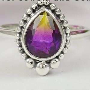 New Ametrine Quartz Ring Handmade 925 Silver